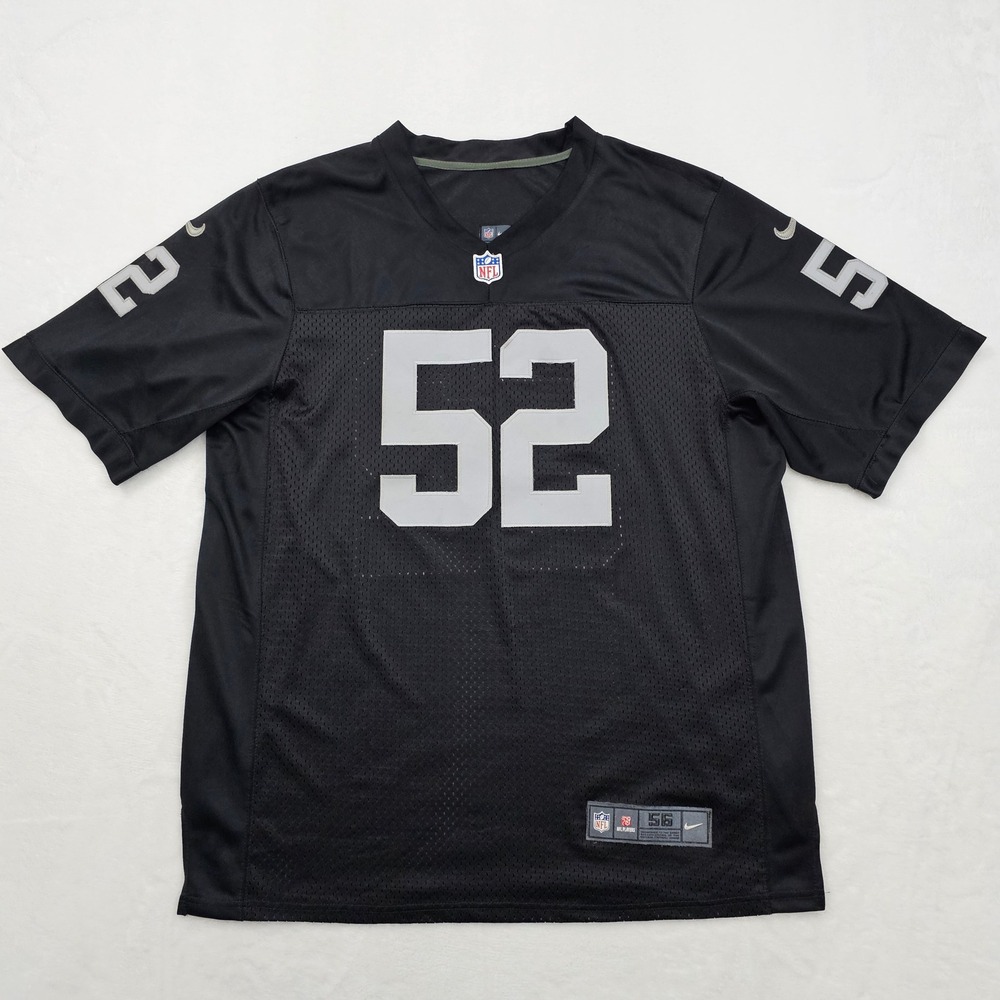 Nike Oakland Raiders Jersey Mens SZ 56 2XL Black Khalil Mack 52 On Field NFL - Picture 2 of 11